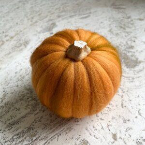 Wool Felted Orange Pumpkin - Autumn / Fall / Halloween Decor with Gift Box